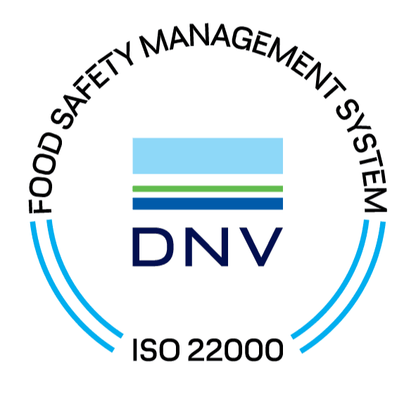 Il logo della certificazione ISO 22000:2018 rilasciato dall'ente certificatore